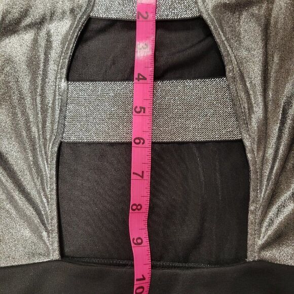 SEXY Mini Dress Metallic Dress Silver Black Cocktail Dress Party Dress - Size M - Picture 9 of 13